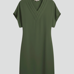 Women's V-Neck Short Sleeve Mini Dress with Side Slit – Relaxed Casual Summer Dress