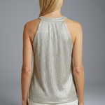 Women's Sleeveless Round Neck Halter Top – Fitted Polyester Blend Summer Top