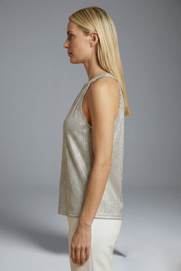 Women's Sleeveless Round Neck Halter Top – Fitted Polyester Blend Summer Top