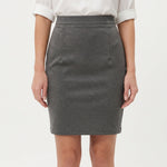 Women's High-Waist Pencil Skirt with Back Slit – Knee-Length Tailored Workwear Skirt