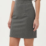 Women's High-Waist Pencil Skirt with Back Slit – Knee-Length Tailored Workwear Skirt