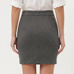 Women's High-Waist Pencil Skirt with Back Slit – Knee-Length Tailored Workwear Skirt
