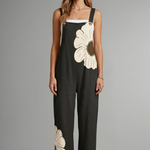 Women's Printed Wide Leg Jumpsuit with Adjustable Straps – Relaxed Casual Summer Jumpsuit