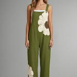 Women's Printed Wide Leg Jumpsuit with Adjustable Straps – Relaxed Casual Summer Jumpsuit