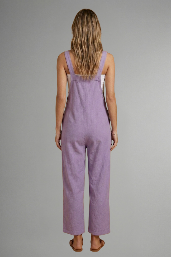 Women's Printed Wide Leg Jumpsuit with Adjustable Straps – Relaxed Casual Summer Jumpsuit