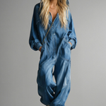 Women's Hooded Long Sleeve Jumpsuit with Side Pockets – Relaxed Casual One-Piece