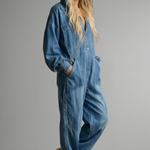 Women's Hooded Long Sleeve Jumpsuit with Side Pockets – Relaxed Casual One-Piece