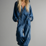 Women's Hooded Long Sleeve Jumpsuit with Side Pockets – Relaxed Casual One-Piece