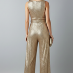 Women's Sequin Sleeveless Jumpsuit with Straight Legs – Sparkly Party and Evening Jumpsuit