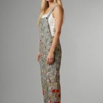 Women's Wide Leg Jumpsuit with Shoulder Straps & Floral Print – Relaxed Spring Summer One-Piece