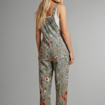 Women's Wide Leg Jumpsuit with Shoulder Straps & Floral Print – Relaxed Spring Summer One-Piece