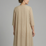 Women's Layered Chiffon Midi Dress with Lace Overlay – Wedding Guest & Garden Party Dress