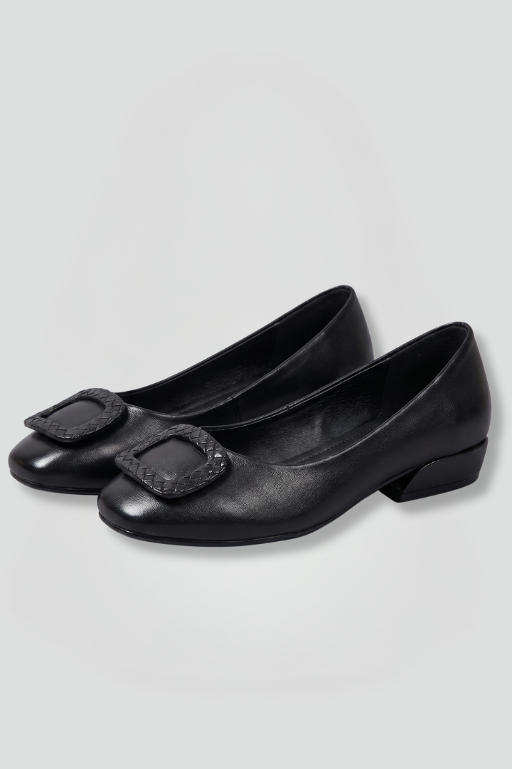 Women's PU Leather Ballet Flats with Cushioned Insole – Slip-On Comfort Shoes for Work & Everyday