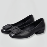Women's PU Leather Ballet Flats with Cushioned Insole – Slip-On Comfort Shoes for Work & Everyday