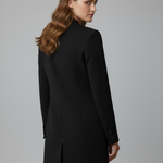 Women's Longline Blazer with Notched Lapel & Button Front – Tailored Office Jacket