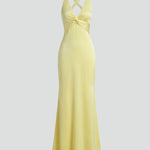 Women's Sleeveless Deep V-Neck Maxi Dress with Fitted Waist – Floor-Length Summer Dress