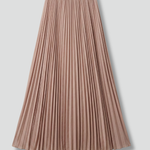 Women's Pleated Maxi Skirt with Elastic Waist – High Rise A-Line Floor Length Skirt
