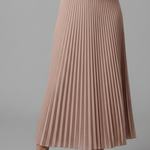 Women's Pleated Maxi Skirt with Elastic Waist – High Rise A-Line Floor Length Skirt