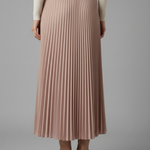 Women's Pleated Maxi Skirt with Elastic Waist – High Rise A-Line Floor Length Skirt