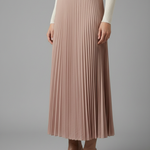 Women's Pleated Maxi Skirt with Elastic Waist – High Rise A-Line Floor Length Skirt