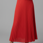 Women's Pleated Maxi Skirt with Elastic Waist – High Rise A-Line Floor Length Skirt