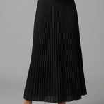 Women's Pleated Maxi Skirt with Elastic Waist – High Rise A-Line Floor Length Skirt