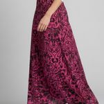 Women's Printed High Waist Maxi Skirt with Elastic Waist – A-Line Summer Floor-Length Skirt