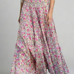 Women's Printed High Waist Maxi Skirt with Elastic Waist – A-Line Summer Floor-Length Skirt