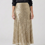 Women's Sequin Maxi Skirt with High Elastic Waist – Pull-On Party Skirt for Evening Events