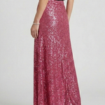 Women's Sequin Maxi Skirt with High Elastic Waist – Pull-On Party Skirt for Evening Events