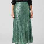 Women's Sequin Maxi Skirt with High Elastic Waist – Pull-On Party Skirt for Evening Events