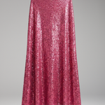 Women's Sequin Maxi Skirt with High Elastic Waist – Pull-On Party Skirt for Evening Events