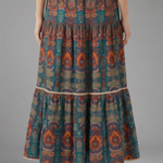 Women's Tiered Maxi Skirt with Elastic Waist – Floor-Length Pull-On Summer Skirt