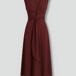 Women's Sleeveless Round Neck Midi Dress – Simple Everyday Summer Dress for Work & Weekend