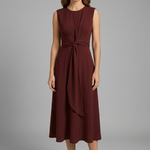 Women's Sleeveless Round Neck Midi Dress – Simple Everyday Summer Dress for Work & Weekend