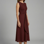 Women's Sleeveless Round Neck Midi Dress – Simple Everyday Summer Dress for Work & Weekend