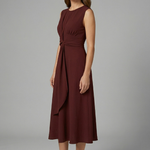 Women's Sleeveless Round Neck Midi Dress – Simple Everyday Summer Dress for Work & Weekend