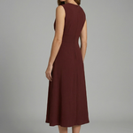 Women's Sleeveless Round Neck Midi Dress – Simple Everyday Summer Dress for Work & Weekend