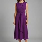 Women's Sleeveless Round Neck Midi Dress – Simple Everyday Summer Dress for Work & Weekend