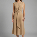 Women's Sleeveless Round Neck Midi Dress – Simple Everyday Summer Dress for Work & Weekend