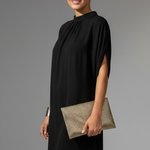 Women's Mock Neck Mini Dress with Slit Sleeves – Short Sleeve Straight Fit Dress