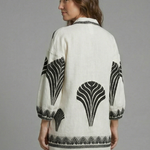 Women's Leaf Print V-Neck Mini Dress with Long Sleeves – Relaxed Casual Dress for Spring Days