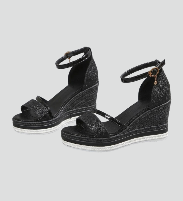 Women's Cushioned Slip-On Sandals with Low Platform – Open-Toe Comfort Sandals for All-Day Wear