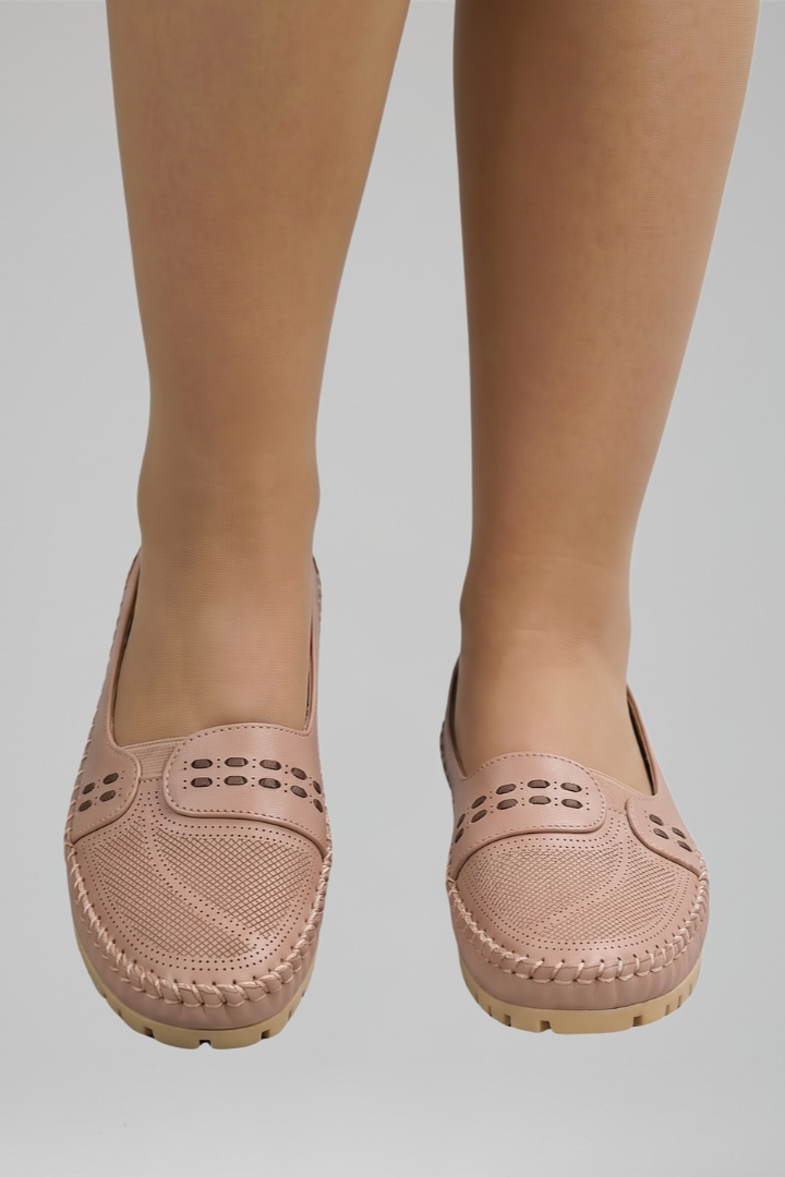 Women's Slip-On Comfort Shoes with Perforated Upper & Cushioned Footbed – Everyday Walking