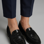 Women's Croc-Embossed Slip-On Loafers with Flat Lightweight Sole – Comfort Shoes for Everyday Wear