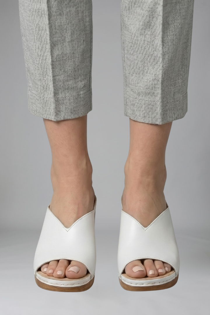 Women's Block Heel Platform Sandals with Wide Strap – Slip-On Comfort Sandals for Summer