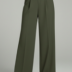 Women's Wide Leg Palazzo Pants with Front Pleats & Back Pockets – Smart Casual Work Pants