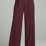 Women's Wide Leg Palazzo Pants with Front Pleats & Back Pockets – Smart Casual Work Pants