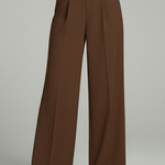 Women's Wide Leg Palazzo Pants with Front Pleats & Back Pockets – Smart Casual Work Pants