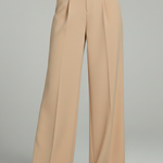 Women's Wide Leg Palazzo Pants with Front Pleats & Back Pockets – Smart Casual Work Pants
